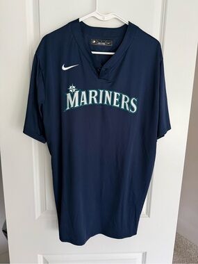 Nike Mariners Navy and Teal Baseball Jersey